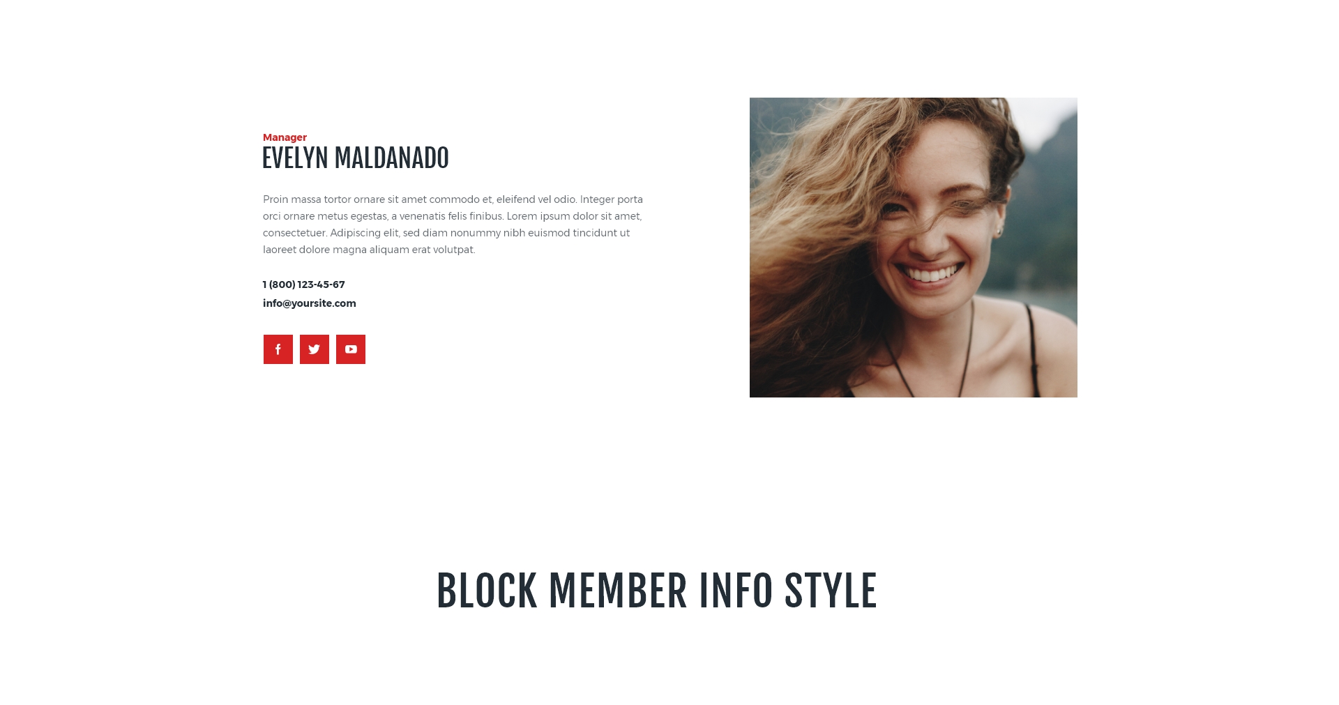 Block member info style