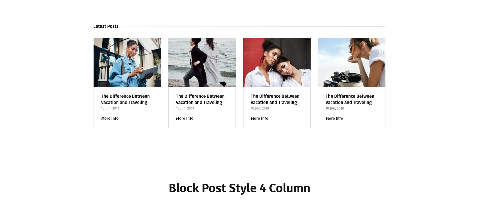 Block Post Style 4 Column PRO