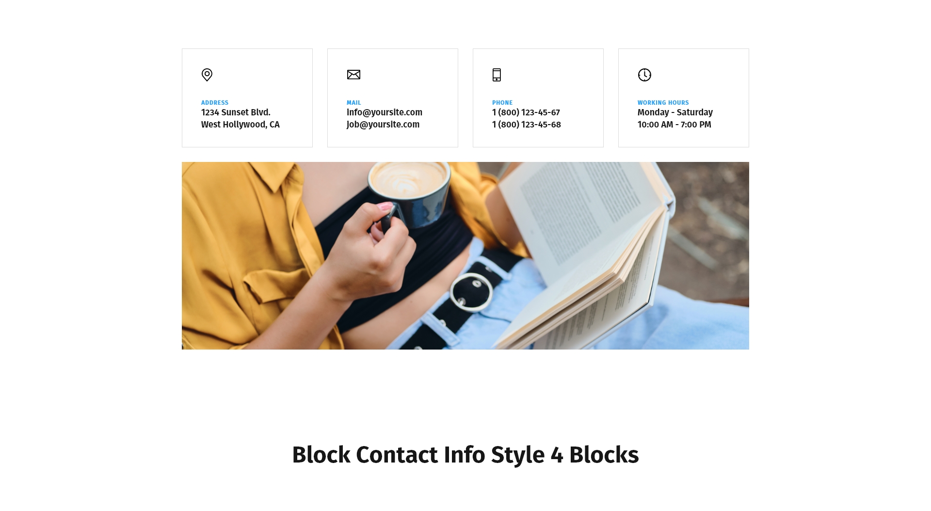 Block Contact Info Style 4 Blocks