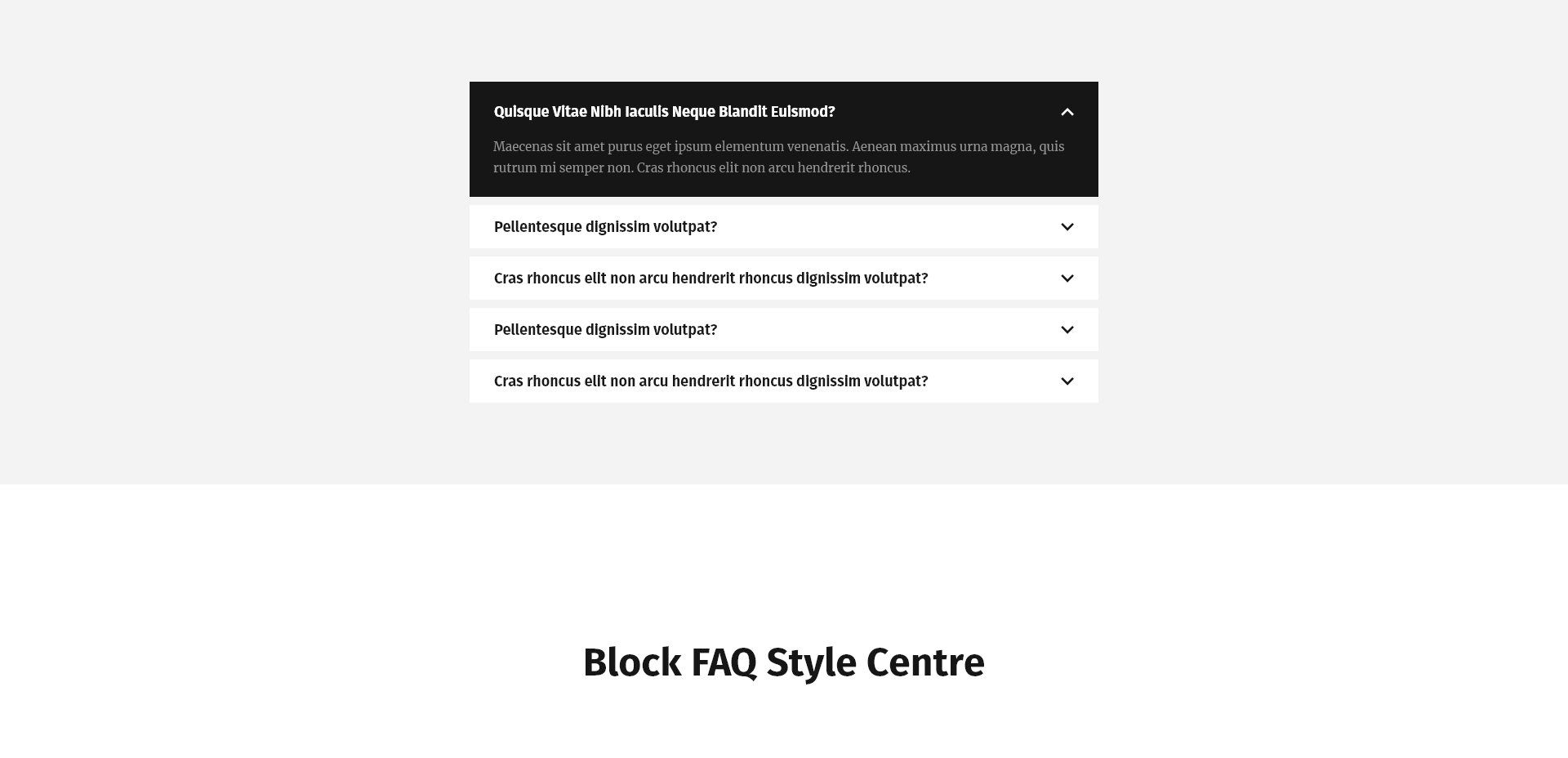 Block FAQ Style Centre