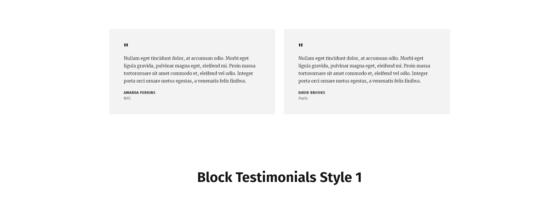 Block Testimonials Style 1 PRO